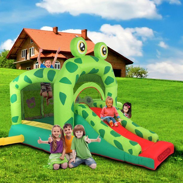 Photo 1 of LEADZM BH-060 Frog Inflatable Castle Bounce House Outdoor Bounce Castle 420D Oxford Cloth 840D Jumping Surface Inflatable Bounce House Indoor Inflatable Bounce for Kids 
