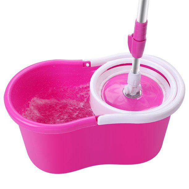 Photo 1 of 360° Spin Mop with Bucket & Dual Mop Heads Pink
