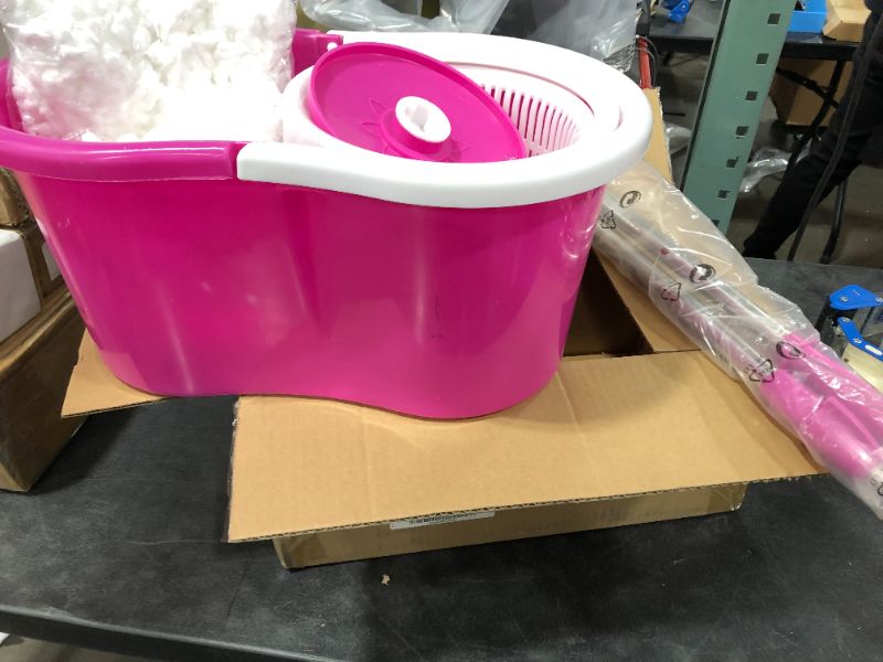 Photo 3 of 360° Spin Mop with Bucket & Dual Mop Heads Pink
