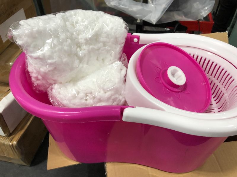 Photo 2 of 360° Spin Mop with Bucket & Dual Mop Heads Pink
