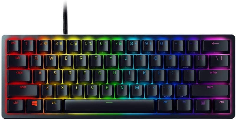 Photo 1 of Razer Huntsman Mini 60% Gaming Keyboard: Fastest Keyboard Switches Ever - Clicky Optical Switches - Chroma RGB Lighting - PBT Keycaps - Onboard Memory - Classic Black
