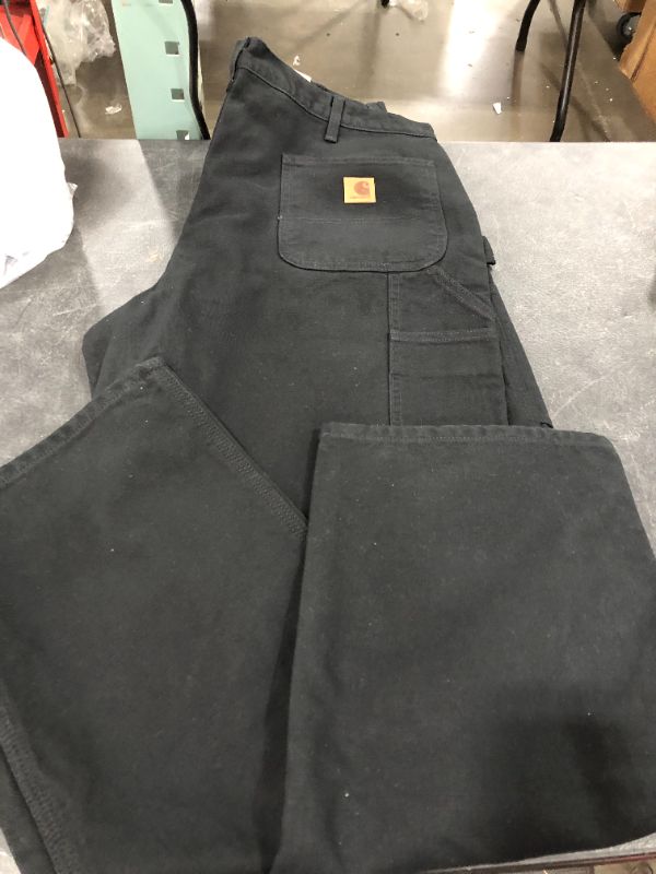 Photo 2 of Carhartt Men's Washed Duck Dungaree Flannel Lined Work Pant SIZE 38 X 32