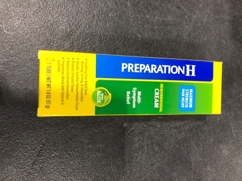 Photo 2 of Preparation H Hemorrhoid Multi-Symptom Treatment Cream With Aloe, 1.8 Oz EXP. 04 2023