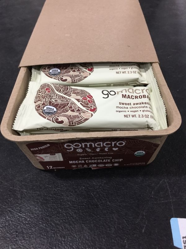 Photo 2 of GoMacro MacroBar Organic Vegan Protein Bars - Mocha Chocolate Chip (2.3 Ounce Bars EXP. AUG 19 2021