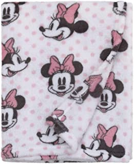 Photo 1 of BABY BLANKET BY DISNEY BABY. FLEECE WITH MINNIE MOUSE DESIGN- MINNIE FRENCH FIBER BLANKET- 30 X 36 INCHESDISNEY MINNIE MOUSE, PINK, WHITE AND BLACK SUPER SOFT PLUSH BABY BLANKET, PINK, WHITE, BLACK
