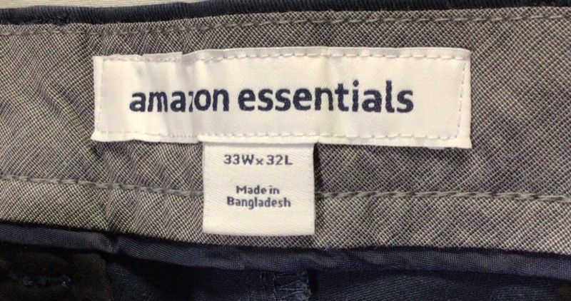 Photo 3 of KHAKI STYLE PANTS BY AMAZON ESSENTIALS- COLOR NAVY BLUE- SIZE 33 X 32
