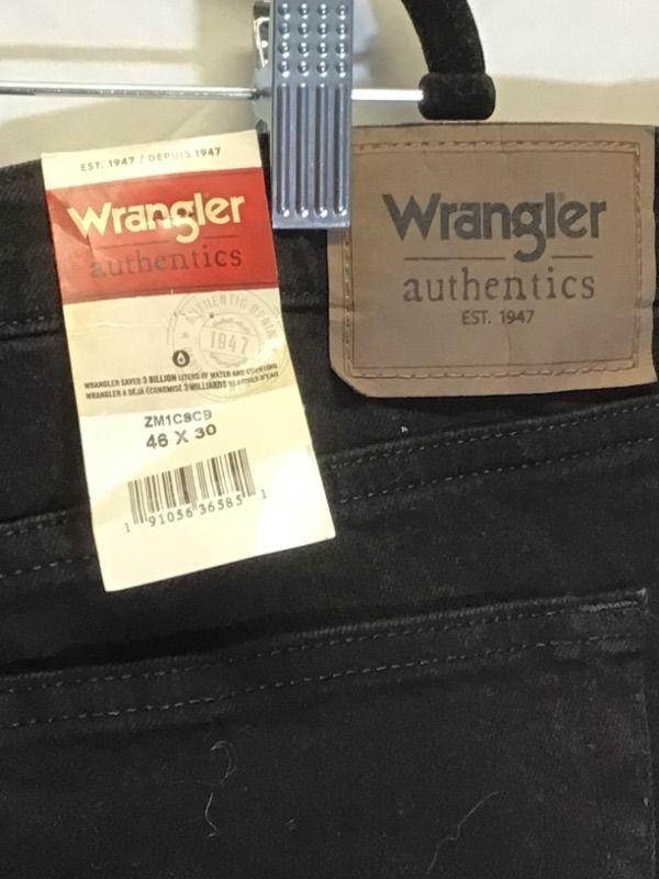 Photo 5 of WRANGLER AUTHENTIC BLACK JEANS- SIZE 46 X 30