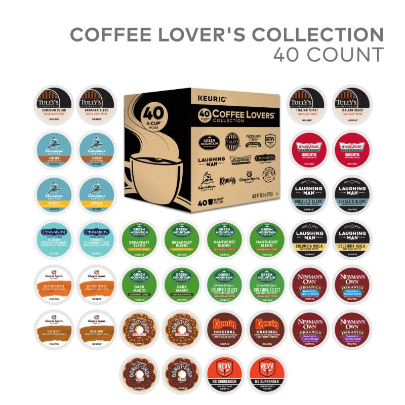 Photo 1 of 40 Pack Keurig K-Cup Coffee Lover's Single Serve Sampler Pods Variety Flavors
