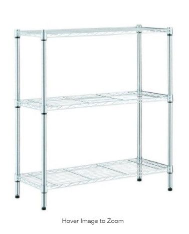 Photo 1 of Chrome 3-Tier Steel Wire Shelving Unit (23 in. W x 30 in. H x 13 in. D)