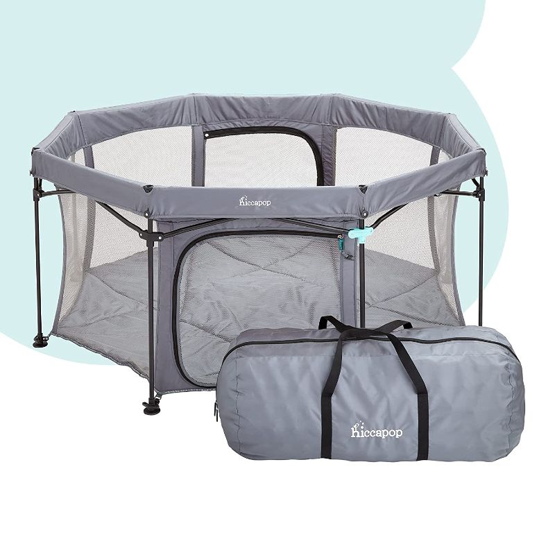 Photo 1 of hiccapop 48” PlayPod Deluxe Portable Playpen for Babies and Toddlers, Portable Play Yard for Baby with Padded Floor