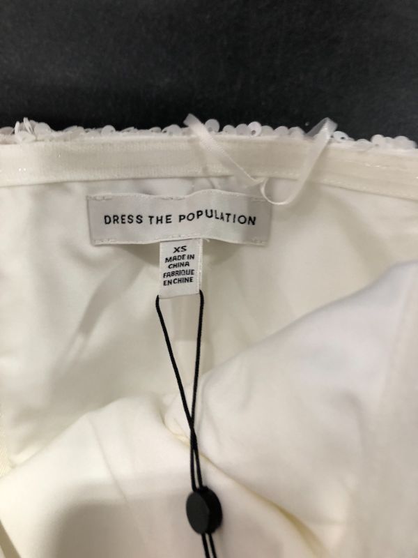 Photo 4 of Dress the Population Women's Andy Strapless Sequin Wide Leg Jumpsuit, Lily/White - XS