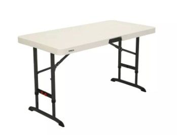 Photo 1 of 4' Adjustable Height Table Almond - Lifetime
