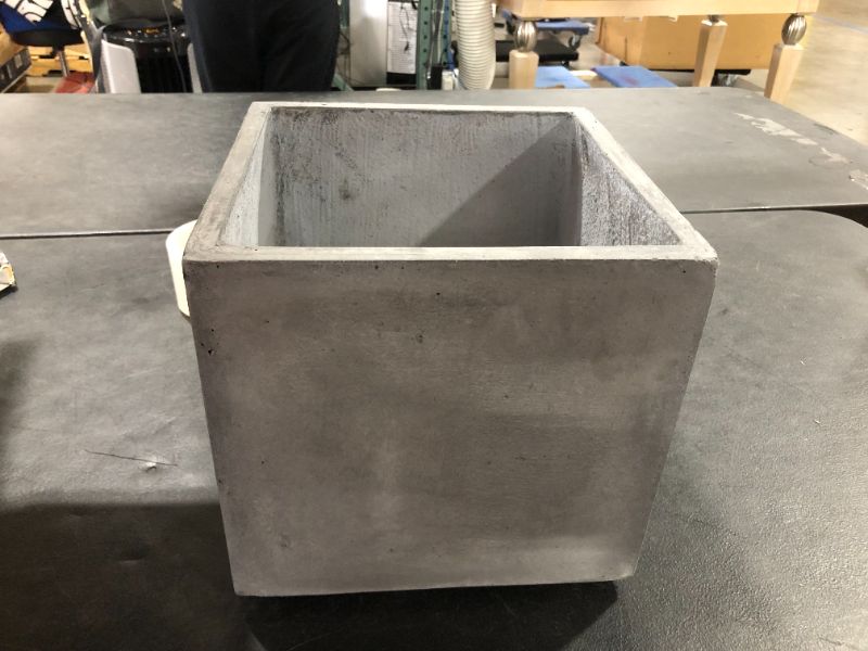 Photo 1 of 14x14 inch 11x11 inch Grey Square Rock Planter 