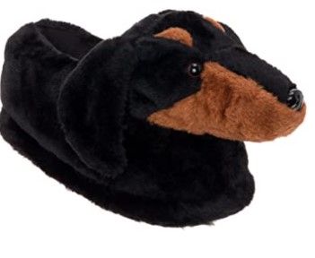 Photo 1 of Dachshund Slippers - Plush Dog Slippers w/ Platform by Silver Lilly