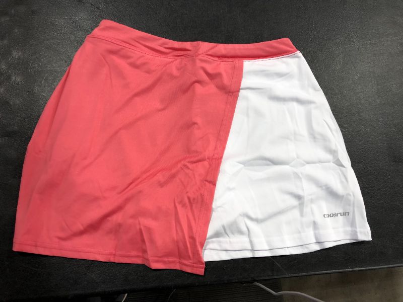 Photo 2 of COOrun Women's Golf Tennis Skirt Running Workout Athletic Skort with Pockets Color Block Active Sports Mini Skirts Large
