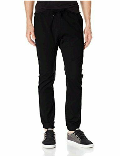 Photo 1 of Men's Basic Stretch Twill Jogger Pants-Reg and Big, Black, Size Large CT1I
