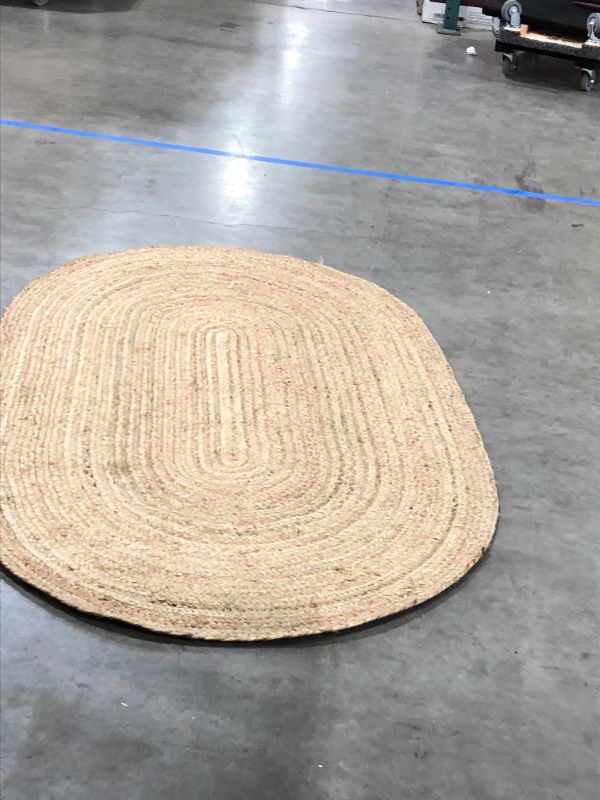 Photo 2 of nuLOOM Rigo Hand Woven Farmhouse Jute Area Rug, 4' x 6' Oval, Natural