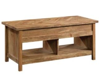 Photo 1 of Cannery 44 in. Coffee Oak Large Rectangle Composite Coffee Table with Lift Top