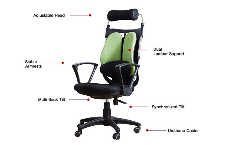 Photo 1 of Livinia Office Chair Ergonomic Lumbar Support Design - High Back Racing Style with Lumbar Cushion, Height Adjustable Seat Computer Gaming with Padded Seat Cushion