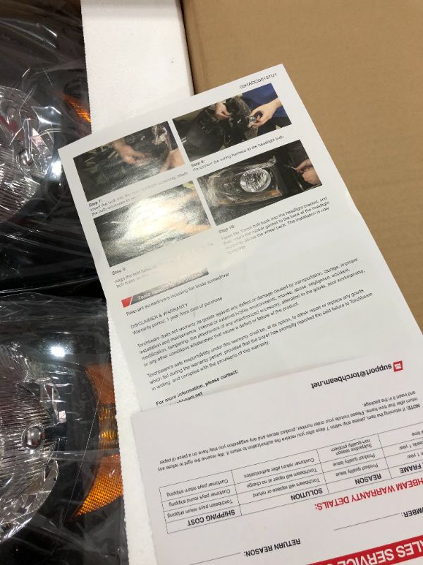 Photo 1 of Accord Headlight from Torchbeam, Replacement Headlamp Kit for 2006-2008 Ram 1500/2500/3500, Black Housing Amber Reflector Clear Lens Driver and Passenger Side