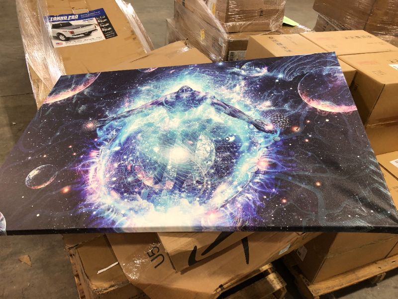 Photo 1 of 40" x 60" Astral Spiritual Blue Canvas Wall Art