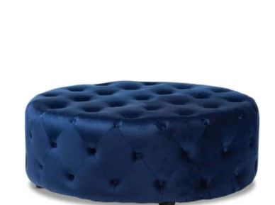 Photo 1 of Baxton Studio Cardiff Royal Blue Ottoman