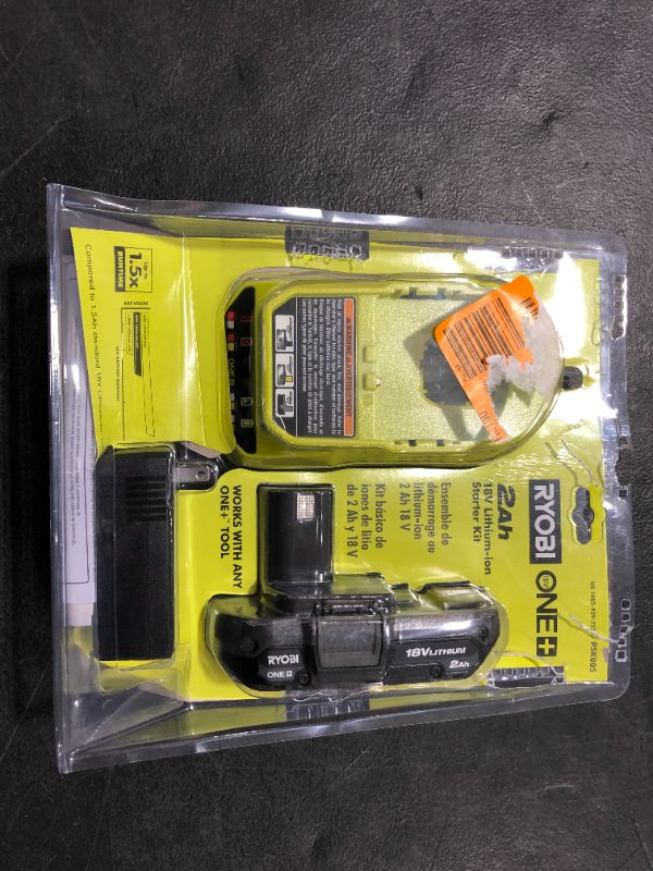 Photo 3 of RYOBI ONE+ 18V Lithium-Ion 2.0 Ah Battery and Dual Chemistry IntelliPort Charger Kit