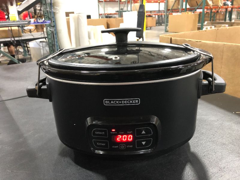 Photo 2 of BLACK+DECKER 7-Quart Digital Slow Cooker with Chalkboard Surface, Slate, SCD4007
