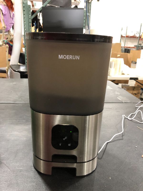 Photo 1 of Automatic Cat Feeder,MOERUN 6L Cat Food Dispenser with APP Control,Wi-Fi Enabled Smart Pet Feeder with Portion Control,20s Voice Recorder,Dual Power Supply & Clog-Free for Small and Medium Pets
