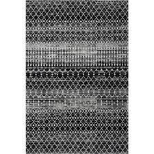 Photo 1 of Blythe Modern Moroccan Trellis Black 2 ft. x 3 ft. Area Rug
