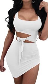 Photo 1 of GOBLES Womens Sexy Bodycon Cut Out Sleeveless Outfit Mini Club Tank Dress---XS
