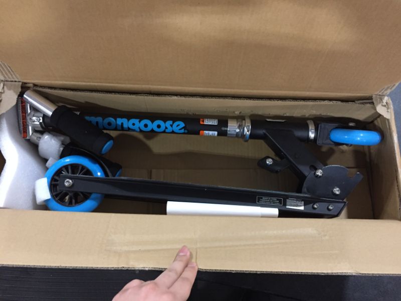 Photo 2 of Mongoose Trace Youth/Adult Kick Scooter Folding and Non-Folding Design, Regular, Lighted, and Air Filled Wheels, Multiple Colors
