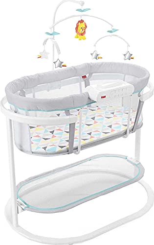 Photo 1 of Fisher-Price Soothing Motions Bassinet Pacific Pebble, Baby Bassinet with Soothing Lights, Music, Vibrations, and Motion
