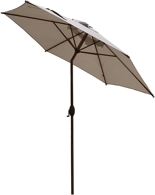 Photo 1 of Abba Patio Umbrella Outdoor Umbrella Patio Market Table Umbrella with Push Button Tilt and Crank for Garden, Lawn, Deck, Backyard & Pool, Beige
