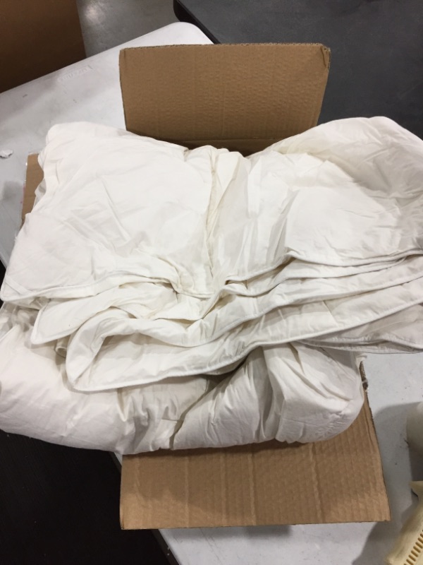 Photo 1 of Cosybay 100% Cotton Quilted Down Comforter White Goose Duck Down and Feather Filling – All Season Duvet Insert or Stand-Alone – Twin/Twin XL Size (68×90 Inch)