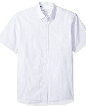 Photo 1 of Amazon Essentials Men's Regular-Fit Short-Sleeve Pocket Oxford Shirt
