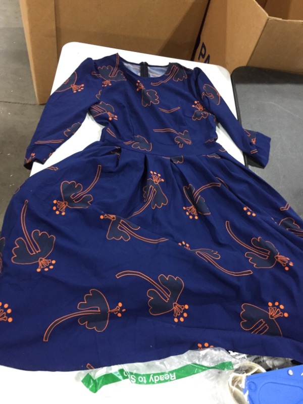 Photo 1 of Blue Dress with Orange flowers unknown size 