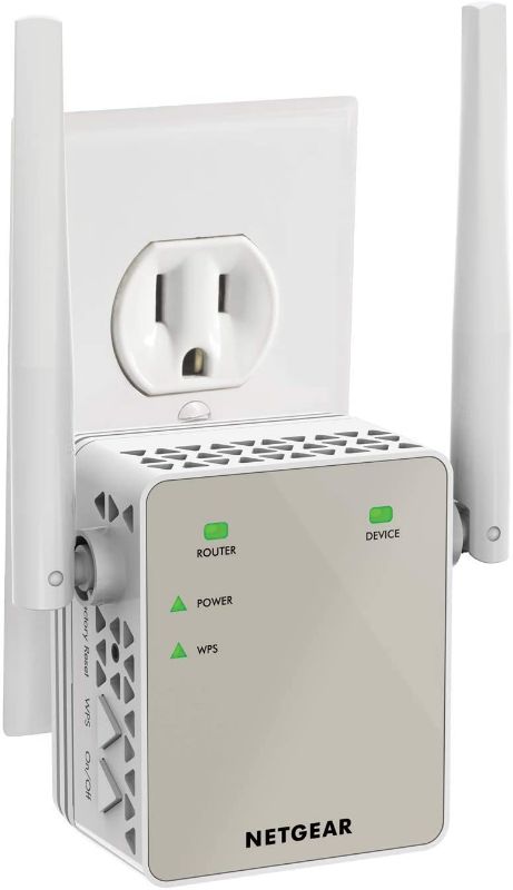 Photo 1 of NETGEAR Wi-Fi Range Extender EX6120 - Coverage Up to 1500 Sq Ft and 25 Devices with AC1200 Dual Band Wireless Signal Booster & Repeater (Up to 1200Mbps Speed), and Compact Wall Plug Design
