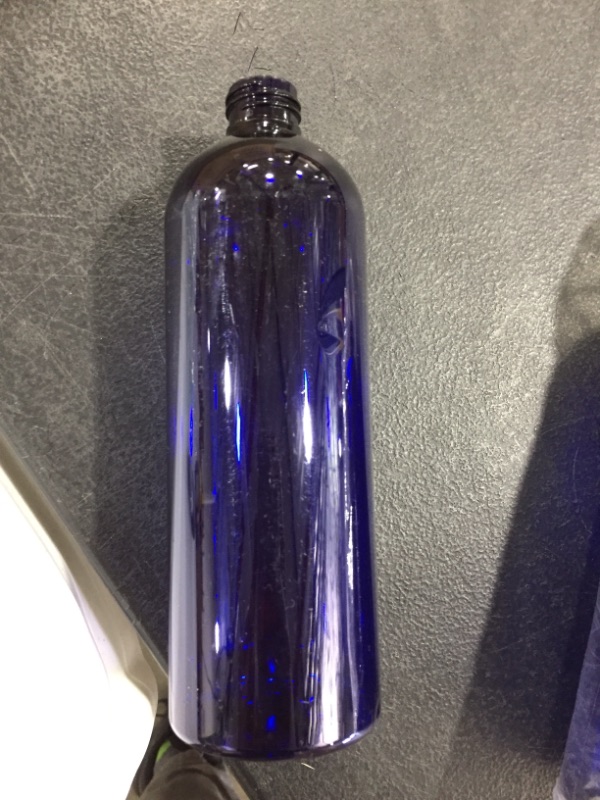 Photo 3 of Cobalt Blue Plastic Slim Cosmo Bottle with Black Lotion Pump - 16 oz / 500 ml
6 pack 