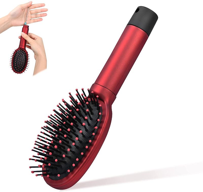 Photo 1 of Worldity Diversion Safe Hair Brush to Hide Money, Cash, Jewelry, Mini Keys, Beach Safe Container Real Hair Brush Comb for Valuables, Perfect for Travel or At Home(Red)
