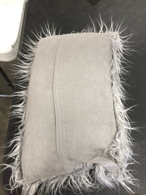 Photo 1 of GREY FLUFFY FURRY PILLOW 