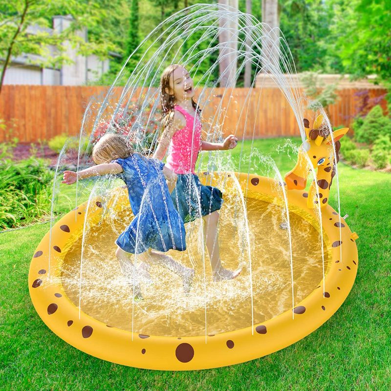 Photo 1 of AOLUXLM Kids Sprinkler Splash Pad - 67”Outdoor Summer Pad Toys, Sprinkler Pad for Toddlers, Girls Pool Toys for 3 4 5 6 Year Old Kids
