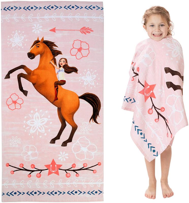 Photo 1 of Franco Kids Super Soft Cotton Beach Towel, 28 in x 58 in, Spirit Riding Free
