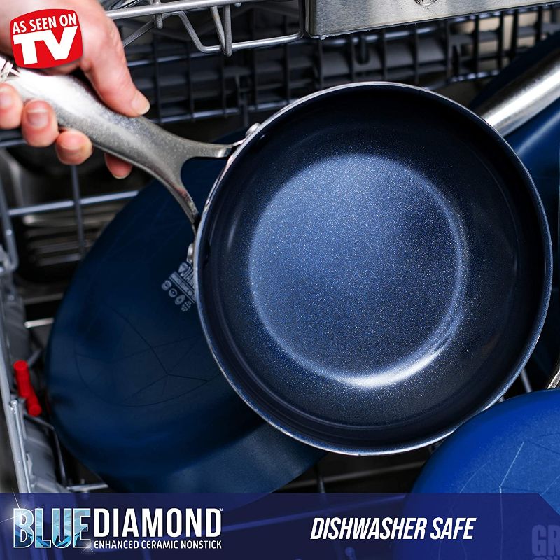 Photo 1 of Blue Diamond Cookware Toxin Free Ceramic Nonstick Safe Open Frypan, Frying Pan, 10"
