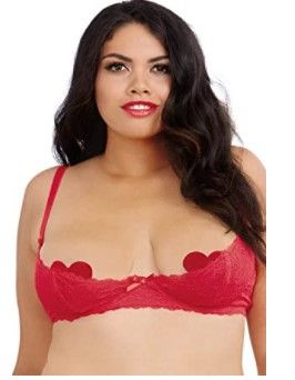 Photo 1 of Dreamgirl Women's Plus-Size Plus Size Lace Open Cup Underwire Shelf Bra, 40