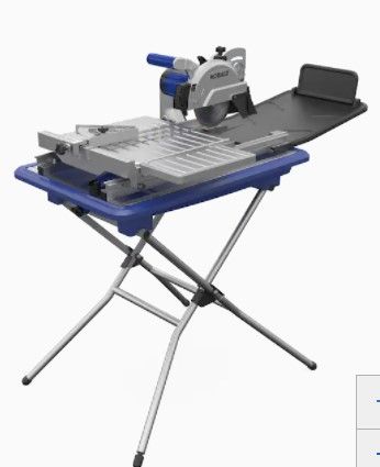 Photo 1 of Kobalt 7-in 10-Amp Wet Sliding Table Tile Saw with Stand
