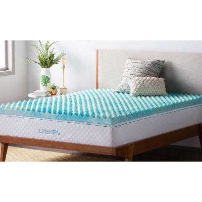 Photo 1 of Linenspa LS30KK30CSGT Convoluted Gel Swirl Memory Foam Mattress Topper - Promotes Airflow - Relieves Pressure Points - King, 3"
