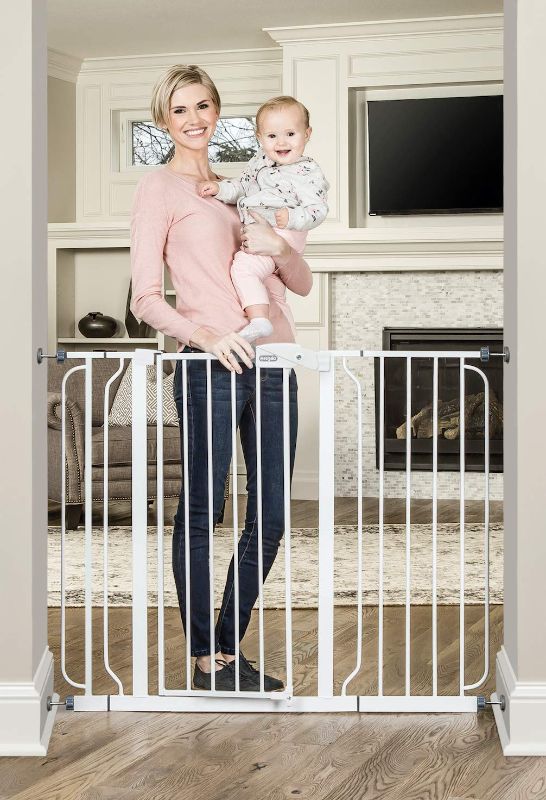 Photo 1 of Regalo 37-Inch Extra Tall and 49-Inch Wide Walk Thru Baby Gate, Includes 4-Inch and 12-inch Extension Kit,( 4 count of Pressure Mount Kit and 4 Count of Wall Mount Kit)
