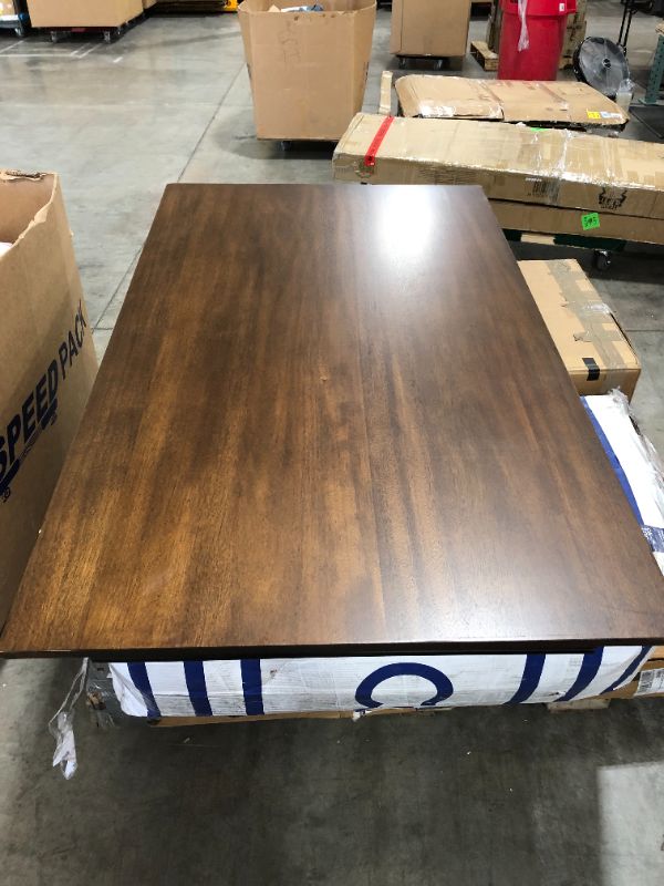 Photo 1 of 60x36 inch Brown Wood Tabletop with Black Legs 