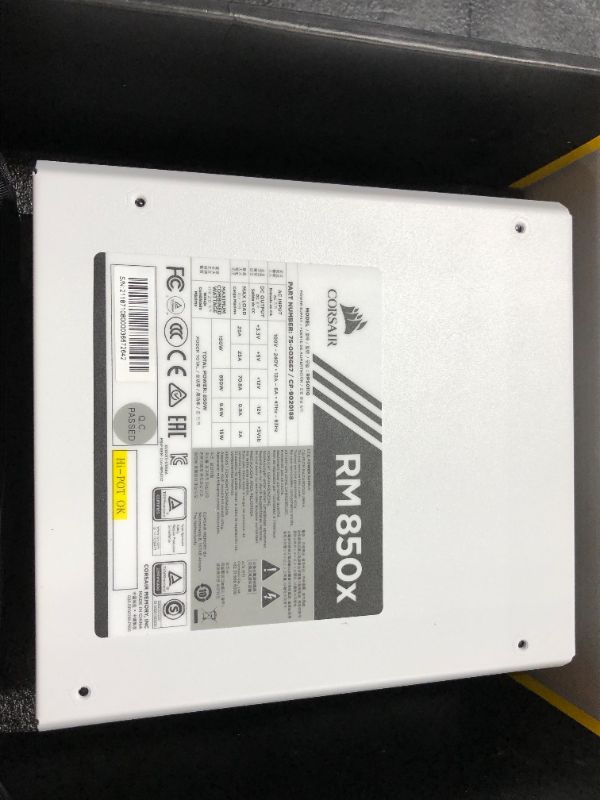 Photo 2 of Corsair RMX White Series RM850x - 850 Watt 80 Plus Gold Certified Fully Modular